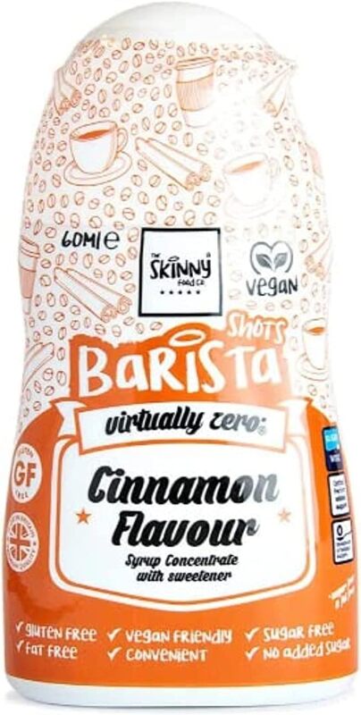 The Skinny Food Co. barrista Shot syrup concentrate low calorie perfect flavour for coffees & hot drinks - 60 ml (CINNAMON)